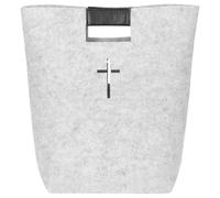 ROMISBABA Paquet Fourre-Tout Biblique en Feutre Gris Blanc Mallette à Bible A4 Paquet à Main Réutilisable pour Courses et Usage Quotidien Accessoire Chrétien Pratique et Léger