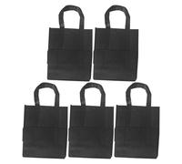 ROMISBABA Paquet Porte-Bouteille en Tissu Non Tissé Épais Réutilisable pour 5 Bouteilles Noir avec Poignées Robustes Pochette à Vin Isolante pour Transport Sécurisé de Vin Bière et