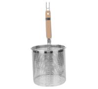 ROMISBABA Passoire à Nouilles Acier Inoxydable avec Manche Bois Passoire Pratique pour Cuisine Égouttoir Polyvalent pour Hot Pot Frites Légumes et Dumplings Tamis à Mailles Uniformes