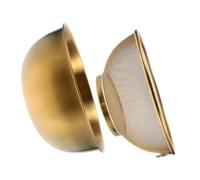 ROMISBABA Passoire à Riz Inoxydable 2 Pièces Bol et Panier Dorés 24 Cm Passoire à Fruits et Légumes Fine Cuisine et Lavage