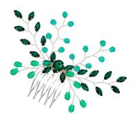 ROMISBABA Peigne à Cheveux en Cristal Vert Orné de Paillettes Léger et Élégant pour Mariage ou Fiançailles, Accessoire Féminin Adaptable à Différentes Coiffures