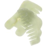 ROMISBABA Peignes en Jade 2 Pièces pour Massage Cuir Chevelu Dents Larges, Outil de Massage Facial Gua Sha pour Soulager Maux de Tête et la Circulation Sanguine