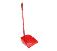 ROMISBABA Pelle à Poussière Ménagère à Long Manche, Pelle à Poussière Verticale Rouge En Plastique Épais, Manche Bois 63 Cm, Nettoyage Maison Bureau Balcon Garage