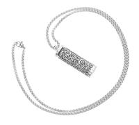 ROMISBABA Pendentif Tube Creux Gravé Six Paroles Véritables Collier Amulette Ouvrable Métal Robuste pour Femme et Homme Bijoux Spirituels de Méditation et