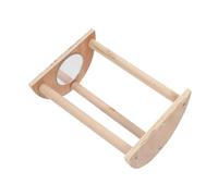 ROMISBABA Perchoir Bois pour Poules avec Miroir Support Debout pour Perroquets Et Oiseaux Jouet Équilibre Et Exercice Barre Bois Résistante Facile à Installer