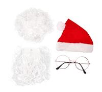 ROMISBABA Père Noël Chapeau Barbe Lunettes Perruque Accessoires De Cosplay De Noël Articles De Fête Perruque Chapeau Barbe Lunettes