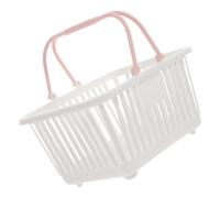 ROMISBABA Petit Panier en Plastique Creux Poignée, Ensemble de 4 Paniers pour Rangement Bureau et Accessoires Divers à Domicile