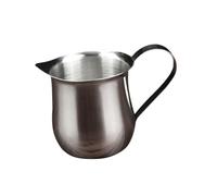 ROMISBABA Pichet à Lait Inox Petit Format Verseur Fuite avec Poignée Portable pour Café Dessert et Restaurant Récipient à Mousse de Lait et Élégant