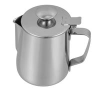 ROMISBABA Pichet à Mousse de Lait Inox avec Couvercle Cruche Antirouille pour Espresso Tasse à Verser Café Bec Créatif pour Latte Art
