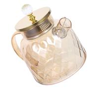 ROMISBABA Pichet en Verre Borosilicate 15 L avec Couvercle Ambré Carafe à Eau Résistante aux Taches Cuisine et Salon pour Thé Glacé Jus et Boissons Fraîches