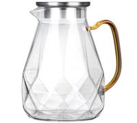 ROMISBABA Pichet Verre avec Couvercle Inox Cruche Eau Froide Ergonomique et Portable Pichet Jus Maison pour Usage Quotidien et Réceptions