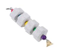 ROMISBABA Pierre à Mâcher Naturelle pour Perroquet Et Rongeurs Corde Suspendue pour Cage Soin du Bec Et Dents Adaptée Chinchilla Écureuil Et Oiseau