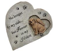 ROMISBABA Pierre Commémorative de Cœur pour Chien en Résine Résistante, Monument Commémoratif Décoration Solide pour Animaux de Compagnie pour Jardin et