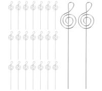 ROMISBABA Pinces à Cartes de Table en Fer Forme Note de Musique Argentées, 60pcs Réutilisables Élégantes pour Banquet et Fête