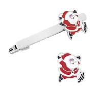 ROMISBABA Pinces à Cravate De Noël Mini Père Noël, Accessoires Vestimentaires Décoratifs En Alliage, Lot De 3 Clips, Pour Costume Homme, Fête Et Bureau, Design Compact