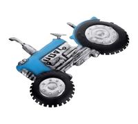 ROMISBABA Plaque Décorative Murale en Métal Tracteur Bleu 3d, à Suspendre pour Décoration Intérieure et Extérieure de Jardin, Applique Murale Vintage pour Porte D'entrée, Décor Tracteur