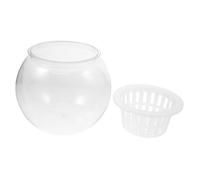 ROMISBABA Plastic Transparent Globe Fish Bowl Hydroponic Plant Pot Easy to Clean Decorative Tabletop Fish Tank for Home and Office