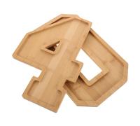 ROMISBABA Plateau à Dessert en Bois Forme Chiffre Grand Plateau Apéritif 40 à Remplir Décoratif pour Anniversaire Réutilisable