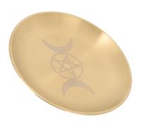 ROMISBABA Plateau de Rangement pour Bougie Rituelle Motifs Lune Triadique, Adapté aux Cérémonies Chamaniques