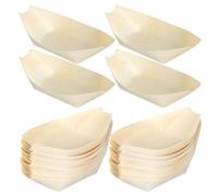 ROMISBABA Plateaux à Sushis en Bois Jetables 250 Pcs Barquettes Mini de Bateau 135 X 77 CM Assiettes à Sashimi et Amuse-Bouches pour Traiteur Apéritifs et Présentation Japonaise