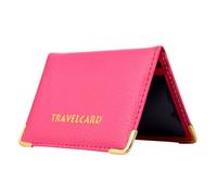 ROMISBABA Pochette de Protection Ultra-Fine Rose Fuchsia en Cuir PU pour Cartes de Crédit ’Identité Étui Léger et Résistant à L’Eau Manchon de Protection pour Voyages et Usage Quotidien