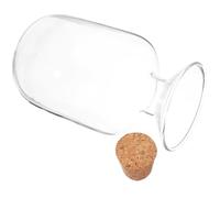 ROMISBABA Porte-Bocal en Verre Transparent 9X9X9Cm Bouchon Sécurisé pour Stockage d'Allumettes Cuisine et Maison