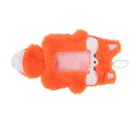ROMISBABA Porte-cartes en Peluche Orange Motif Renard, Pochette Photo Douce et Moelleuse, Porte-clés Animal Dessin Animé, Protection pour Cartes D’identité, Badges et Titres de Transport,