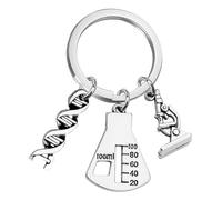 ROMISBABA Porte Clés Chimie Moléculaire Robuste Pendentif Microscope Bio Créatif Scientifique pour Professeurs et Amateurs