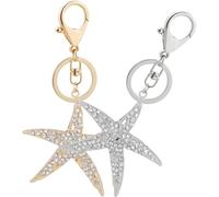 ROMISBABA Porte-clés Étoile de Mer Créatif en Alliage, 2pcs, Accessoire de Paquet à Main et Accroche-regard pour Femme