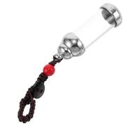 ROMISBABA Porte-clés Flacon Verre pour Cheveux Fœtaux Pendentif Bouteille Décorative Ouvrable Porte Clef Fiole Verre pour Femme Support Mémoire Personnalisé