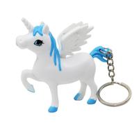 ROMISBABA Porte-clés Licorne Bleu en Métal Éclairage LED et Fonction Sonore, Pendentif Coffret pour Cadeau Saint-valentin Fête des Mères