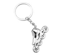 ROMISBABA Porte-Clés Patin à Roulettes en Alliage de Zinc Argenté Breloque 3D Roller Accessoire Léger pour Clés Présent Original pour Hommes et Femmes Passionnés de Patinage