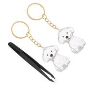 ROMISBABA Porte-clés Poils Animaux Souvenir Commémoratif pour Clés avec Capsule Transparente pour Poils de Chien