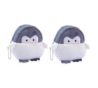 ROMISBABA Porte-Monnaie Design Mignon et Original Pièces Pingouin en Peluche 2 Pièces Noir Petit Paquet Portable et Pratique pour pour Femme