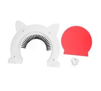 ROMISBABA Porte pour Chat Et Chien Plastique Abs avec Brosse De Toilettage Intégrée Passage Intérieur pour Animaux De Compagnie Entrée pour Chats Et Chiens Porte avec Brossage Automatique