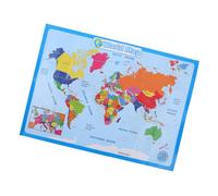 ROMISBABA Poster Éducatif Carte Monde à Usure pour Garçon Fille Apprentissage Préscolaire Affiche Murale Colorée pour Garçon et Fille Style Aléatoire Facile à Écrire et Effacer Décoration
