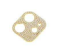 ROMISBABA Protection Objectif Smartphone Métal avec Strass Cadre Anti-rayures et Anti-trace Film Protecteur Caméra Arrière Résistant et Facile à Installer Couleur Or