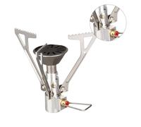 ROMISBABA Réchaud de Camping Portable Acier Inoxydable Mini Brûleur Étanche Antifuission Support Pliant Compact pour Pique et Randonnée