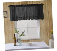 ROMISBABA Rideau Court Dentelle Polyester pour Fenêtre Design Aéré et Lumineux Cuisine Balcon Chambre Garçon Fille Style Décoratif Moderne Noir