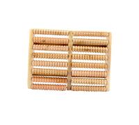 ROMISBABA Rouleau de Massage en Bois Pieds à 8 Rangées Masseur de Points de Pression par Acupuncture Soulage Tensions Musculaires Plantaire et Talon Stimule Circulation Sanguine pour