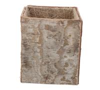 ROMISBABA Rustic Birch Bark Planter Decorative Wooden Flower Pot for Succulents and Cacti Indoor Outdoor Breathable Plant Container