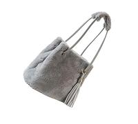 ROMISBABA Sac à Main Femme Peluche Sac Seau à Bandoulière Ajustable pour Sorties et Shopping
