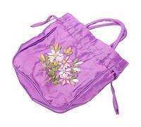 ROMISBABA Sac à Main Femme Petit Format à Cordon Sac Ethnique Brodé avec Capacité Pochette pour Téléphone Mobile Violet pour Usage Quotidien et Occasions Spéciales
