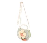 ROMISBABA Sac Bandoulière Garçon Fille à Motif de Fleurs avec Perles Petit Sac à Main pour Fille Porte-Monnaie Multifonction pour Maternelle et Accessoire Mode Vert