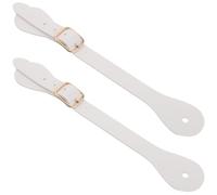 ROMISBABA Sangles D’éperons Western Réglables en Cuir Artificiel Blanc, Ceintures Élastiques Boucle, Accessoires D’équitation pour Bottes de Cowboy, Confort et Durabilité, Équipement