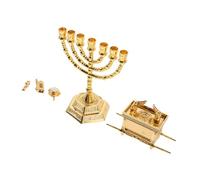 ROMISBABA Sculpture Judaïque Israélienne Reproduction Décor Religieux de Table Hanukkah Bougeoir à Piliers pour Fête Juive