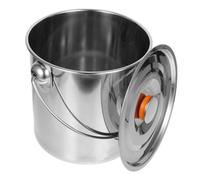 ROMISBABA Seau de Camping Acier Inoxydable avec Couvercle Étanche Seau Portable pour Stockage de de Chauffage Résistant et Pratique pour Randonnée Barbecue et Chauffage Extérieur
