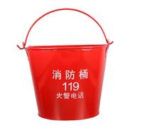 ROMISBABA Seau de Sable Urgence Semi Circulaire Seau Ignifuge avec Poignée Surface et Peinture Rouge Oxydation Adapté Aux de Secours Incendie