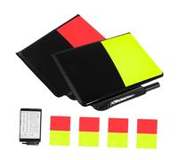 ROMISBABA Set Cartons Arbitre Football Rouge Jaune avec Pochette de Rangement et Feuilles de Score Kit Pénalité pour Matchs Compétitions et Stades
