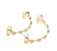 ROMISBABA Set de Grills Dentaires Dorés avec Zirconium Accessoire Punk Plaqué Or pour Rapper Ajustement Brillance pour Fêtes Cosplay et Style